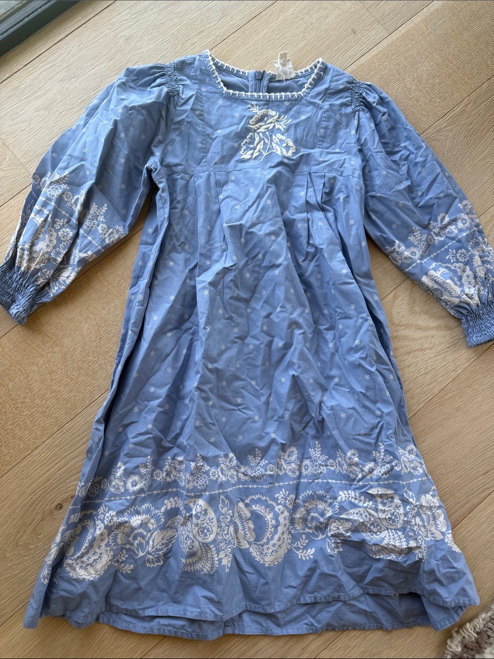Apolina 5-7 Light Blue Embroidered Dress with Cream Trim💙👀